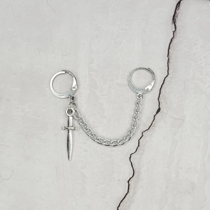 "ear cuffed - dagger" double boucle d'oreille dormeuse