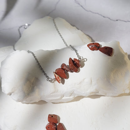 Collier "Birthstone" Jaspe rouge - janvier