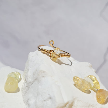 Bague "Birthstone" dorée Citrine - novembre