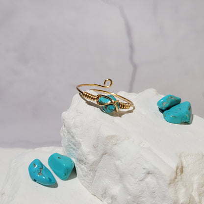 Bague "Birthstone" dorée Turquoise - décembre