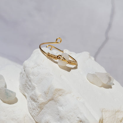 Bague "Birthstone" dorée Pierre de lune - juin