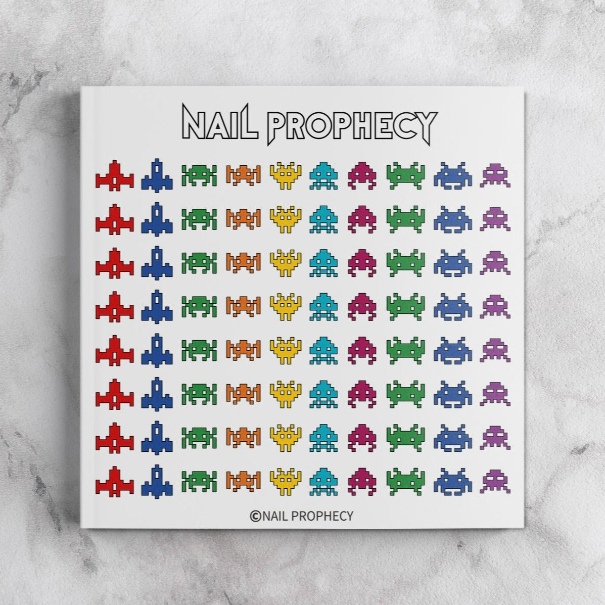 SPACE INVADERS nail water decals
