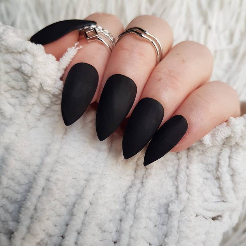 Matte Black With Glossy French Tip – SETZY